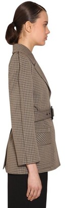Givenchy Check Round Shoulder Wool Crepe Blazer
