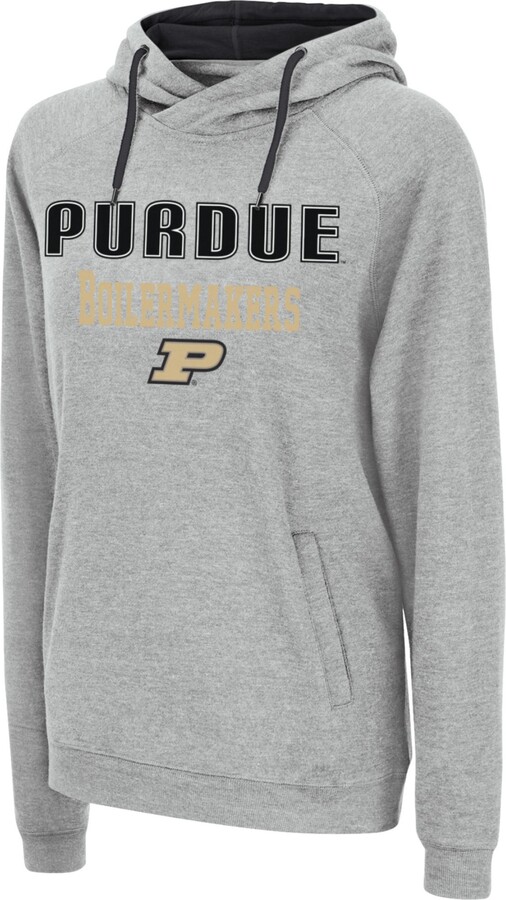 Colosseum Women's Purdue Boilermakers Heather Grey Pullover Hoodie, Small, Gray
