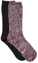 Thumbnail for your product : Steve Madden Ribbed Slub Yarn Boot Socks - Pack of 2