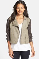 Thumbnail for your product : Eileen Fisher Classic Collar Two-Tone Organic Linen Moto Jacket