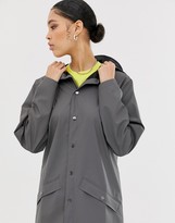 Thumbnail for your product : Rains long waterproof jacket in charcoal