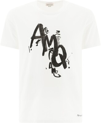 Alexander McQueen Paint Logo Print T-Shirt