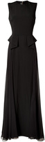Thumbnail for your product : Elie Saab Silk Gown with Peplum Waist in Black