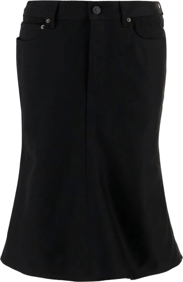 Balenciaga Black Satin Skirt - ShopStyle