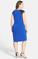 Thumbnail for your product : Calvin Klein Calvin Sequin Beaded Shoulder Matte Jersey Sheath Dress (Plus Size)