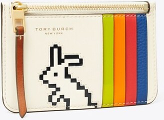 Tory Burch Rabbit Rainbow Top-Zip Card Case - ShopStyle