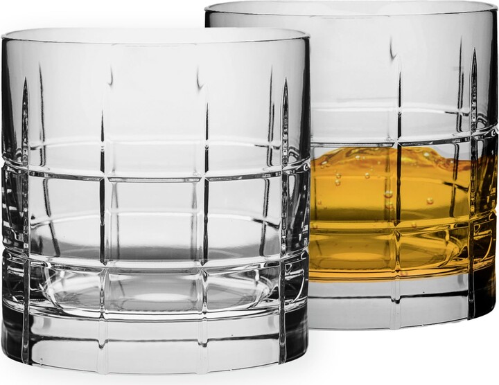Orrefors Street Double Old Fashioned Glass (Set of 2) - 11.5 Fl. Oz., Royal Peak Design, Glassware for Whiskey, Bourbon, Gin, Serving Cocktails & Margaritas, Dishwasher Safe