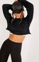 Thumbnail for your product : PrettyLittleThing Petite Black Cropped Sweater