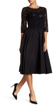 Thumbnail for your product : Brinker & Eliza 3/4 Sleeve Lace Sequin Dress (Petite)