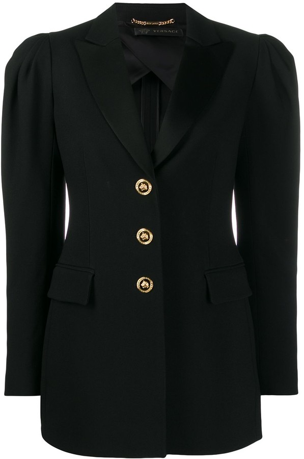 Versace Puff-Sleeve Fitted Blazer - ShopStyle