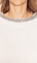 Thumbnail for your product : Autumn Cashmere Jeweled Neck Trapeze Sweater