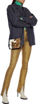 Thumbnail for your product : Victoria Beckham Slit-front Lame Slim-leg Pants