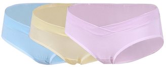 Aivtalk Women's Solid Adjustable Maternity Low Cut 100% Cotton Underwear Set of 3 Purple Blue Yellow