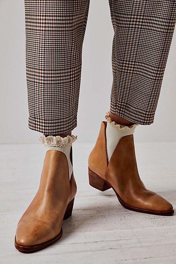 tan pointed toe ankle boots
