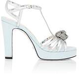 Thumbnail for your product : Gucci Women's Embellished Leather & Moire Platform Sandals - Silver