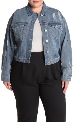 embellished denim jacket plus size