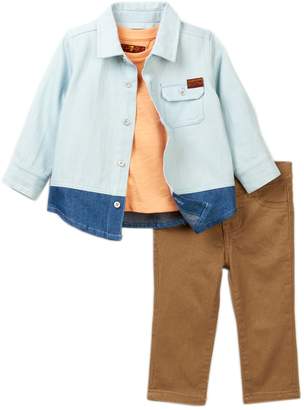 7 For All Mankind Denim Shirt, Tee, & Jeans Set (Baby Boys)
