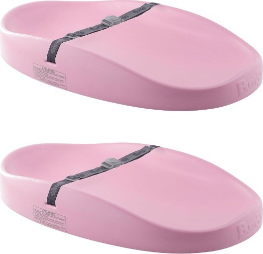 Bumbo BumboBabyInfantSoftContouredFoamComfortableEasytoCleanPortableChangingPadw/RestrainingBeltforOntheGoDiaperChanging,2Pack,Pink