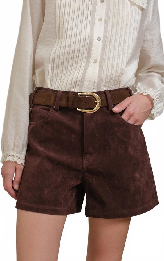 Raisonnel Suede Shorts In Brown
