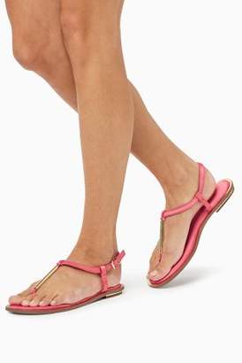 Next Womens Coral T-Bar Sandals