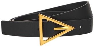 Bottega Veneta 2.5cm Leather Belt W/ Triangle Buckle