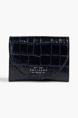 Smythson Croc-effect leather wallet