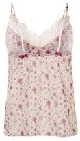 Thumbnail for your product : New Look Kelly Brook Pink Chiffon Floral Lace Trim Cami