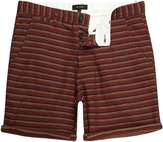 River Island Mens Brown textured stripe slim fit chino shorts