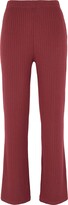 Thumbnail for your product : 8 By YOOX Ribbed Stretchy Pull-on Culottes Pants Burgundy