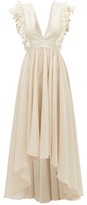 Thumbnail for your product : My Beachy Side - Firel Ruffled V-neck Cotton Dress - Tan