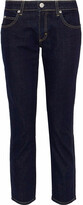 Thumbnail for your product : Amo Cropped Bow-detailed Mid-rise Slim-leg Jeans