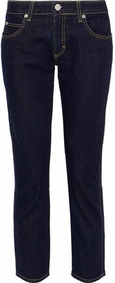 Amo Cropped Bow-detailed Mid-rise Slim-leg Jeans