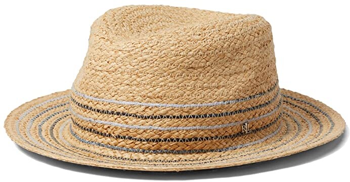 Lauren Ralph Lauren Raffia Pinstripe Fedora - ShopStyle Hats