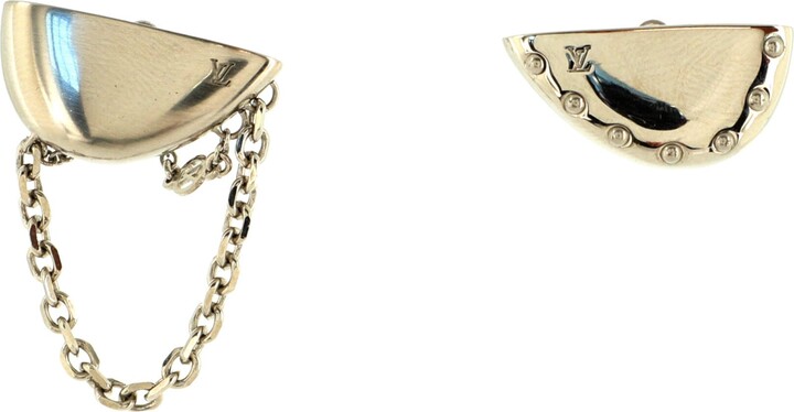Louis Vuitton Bionic Stud Rings Earrings Metal Silver 163115365