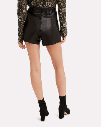 Veda Black Leather Shorts