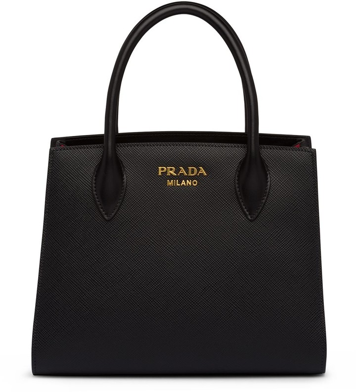 Prada Lettering Logo Saffiano Tote Bag ShopStyle