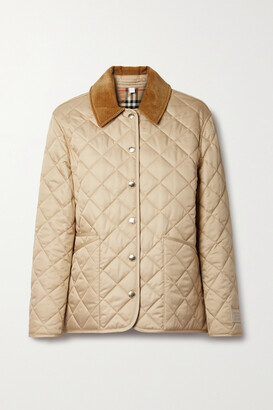 Burberry Reversible Corduroy-trimmed Quilted Shell And Checked Cotton Jacket - Beige - xx small