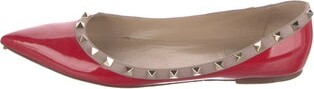 Valentino Rockstud Accents Patent Leather Ballet Flats
