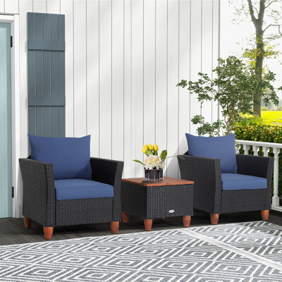 Winston Porter Joudy 3 Piece Seating Group with Cushions