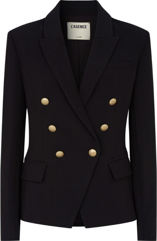 Double Breasted Coat Black Gold Buttons | ShopStyle