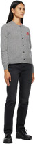 Thumbnail for your product : Comme des Garcons Play Grey Asymmetric Double Heart Cardigan