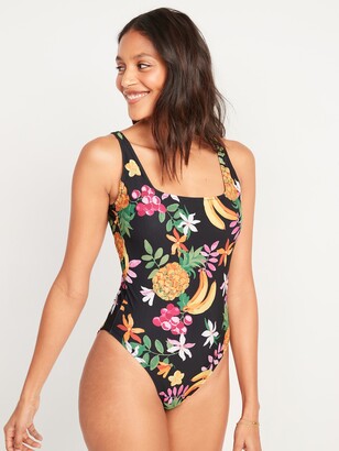 Old Navy Square-Neck French-Cut One-Piece Swimsuit for Women - ShopStyle