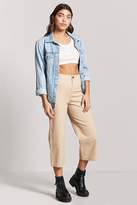Thumbnail for your product : Forever 21 Cropped Wide-Leg Chino Pants