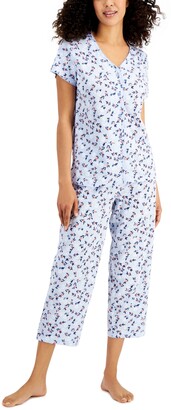 Charter Club Printed Cotton Capri Pants Pajama Set, Created for Macy's