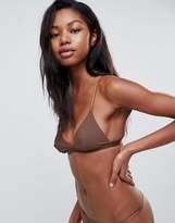 Thumbnail for your product : ASOS Design DESIGN basic microfibre triangle bra in tonal chestnut