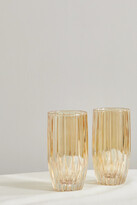 Thumbnail for your product : Luisa Beccaria Set Of Two Large Iridescent Glass Tumblers - Yellow