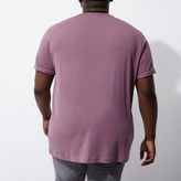 Thumbnail for your product : River Island Mens Big and Tall pink roll sleeve T-shirt
