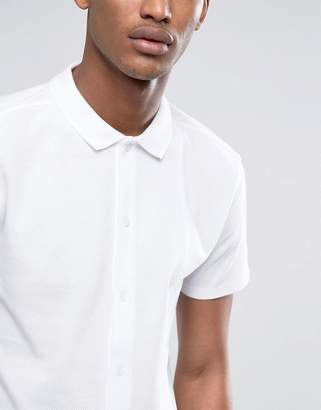 Selected Jersey Short Sleeve Shirt In Waffle