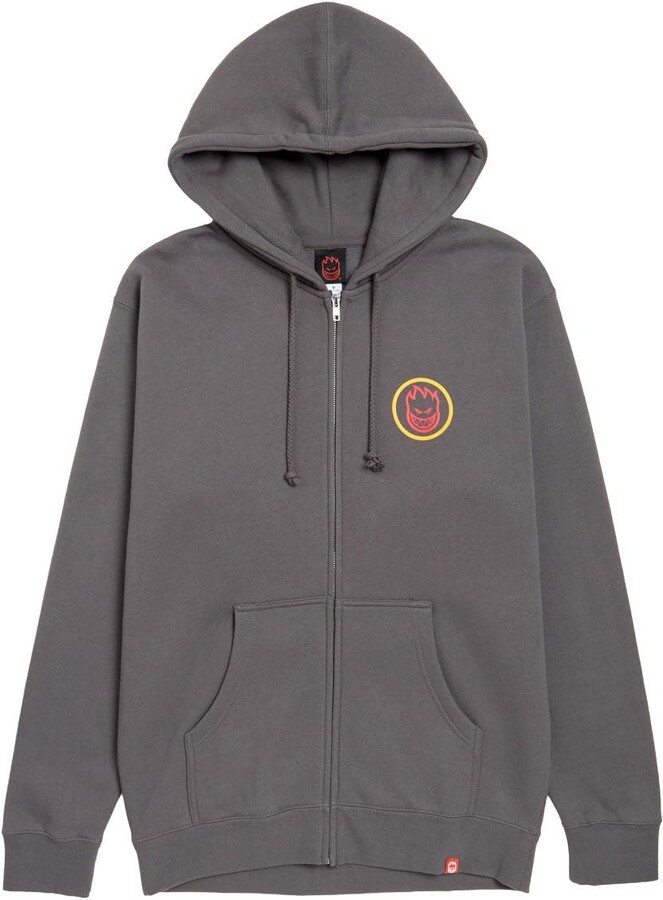 Spitfire Classic Swirl Zip Up (Charcoal/Yellow)