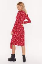 Thumbnail for your product : Nasty Gal Womens Plant a Kiss on Me Floral Ruffle Midi Dress - red - 12